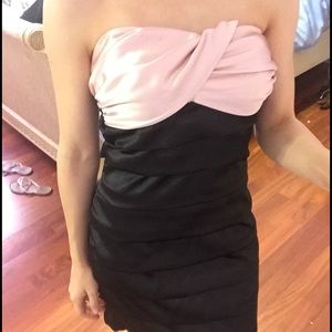 Baby pink & black dress