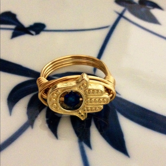 Hamsa Hand Wrap Ring - Picture 2 of 3