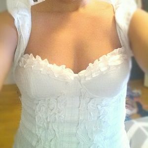 White Ruffled Top