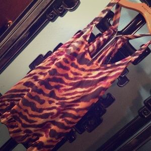 Tiger see thru zipper top