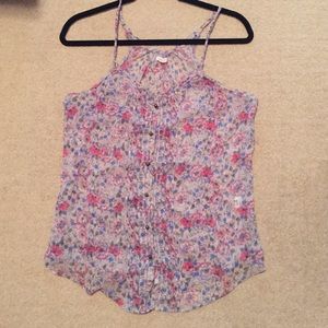 Aerie Button Up Floral Tank Top