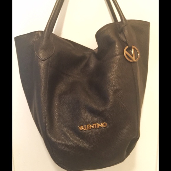 BNWOT Chocolate Brown Leather Valentino Bucket Bag