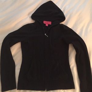 Juicy couture black cashmere zip up sweater