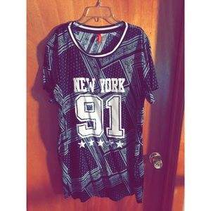 Oversized Graphic Shirt Dress