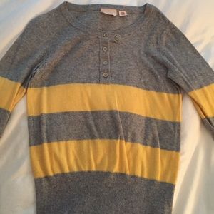 Yellow and grey striped sweater