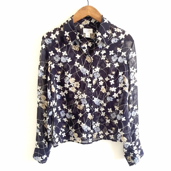 LOFT Button Up Silk Blouse