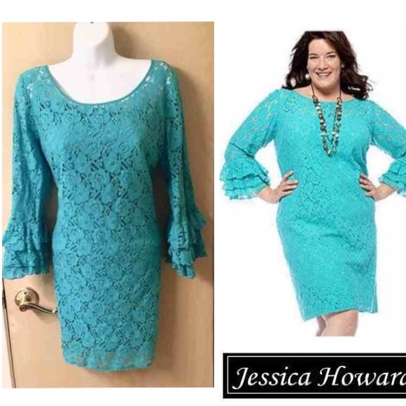 Jessica Howard Dresses & Skirts - Jessica Howard Blue Floral Lace Boho Dress