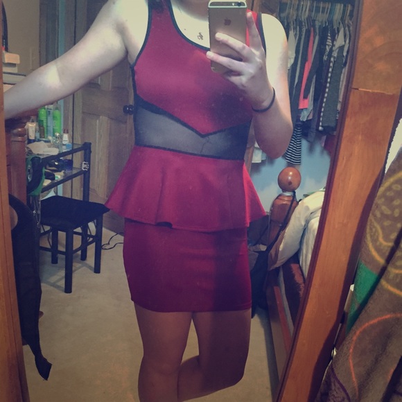 Maroon Cocktail Dress from Charlotte Russe