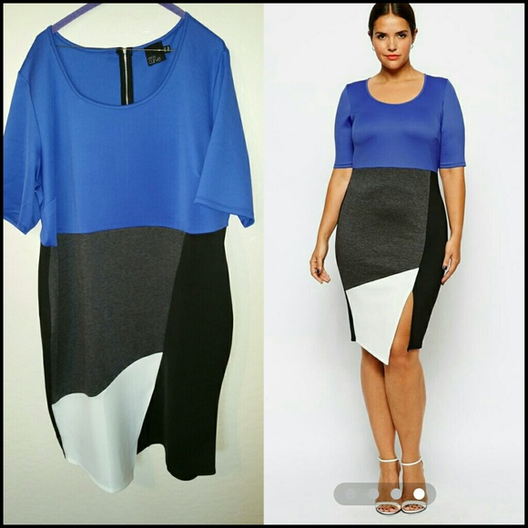 Asymetric Color Block Dress