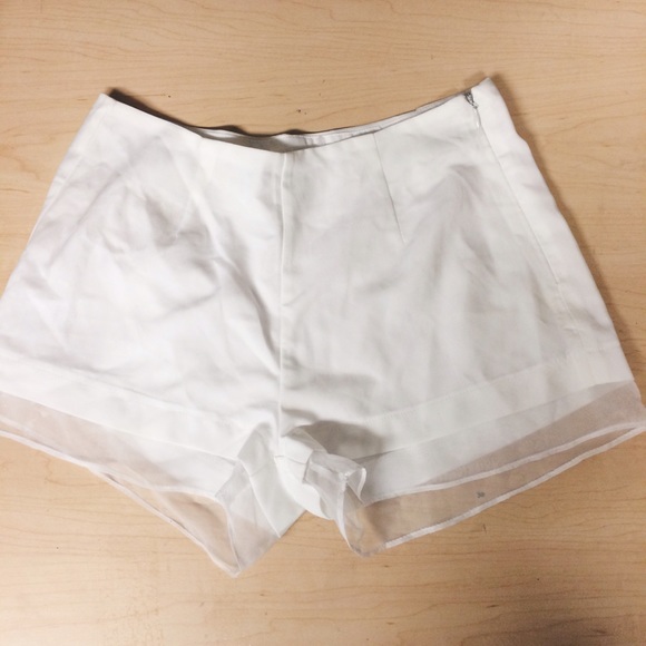 White shorts with mesh bottom!