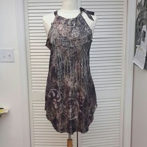 Rhinestone Lingerie Sleep shirt w/ Tie strap