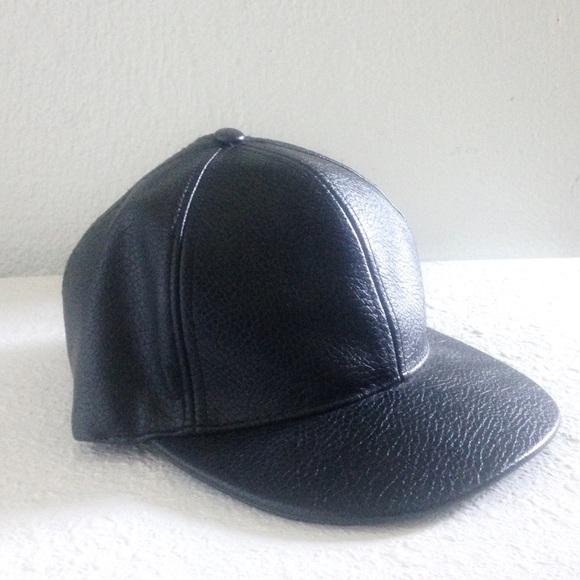 Faux leather cap