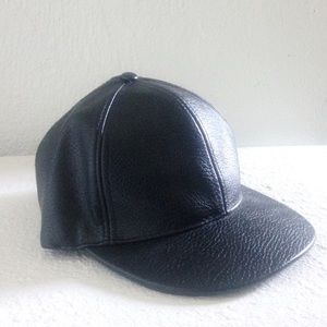 Faux leather cap