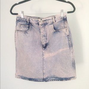 Vintage Calvin Klein bleach look denim skirt