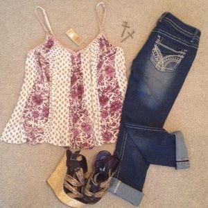 Pink & Maroon Tank -American Eagle Outfitters