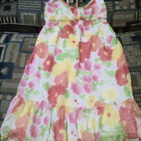 Young Miss Flirty Floral Halter tie Sundress