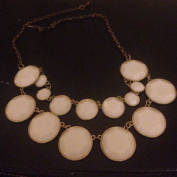 White bubble statement  necklace