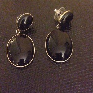 Black statement earrings