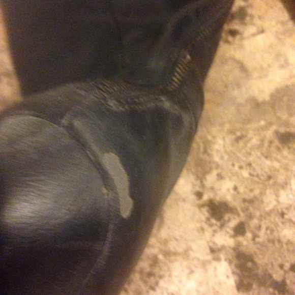 Black knee high boots with a small wedge size 10 - Picture 3 of 4