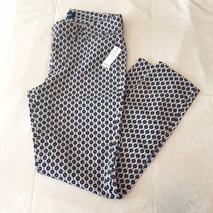 Cute Printed pants beige and blue