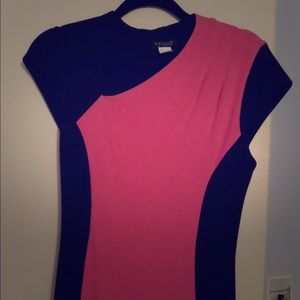 Venus pink/black knee length dress, size 8
