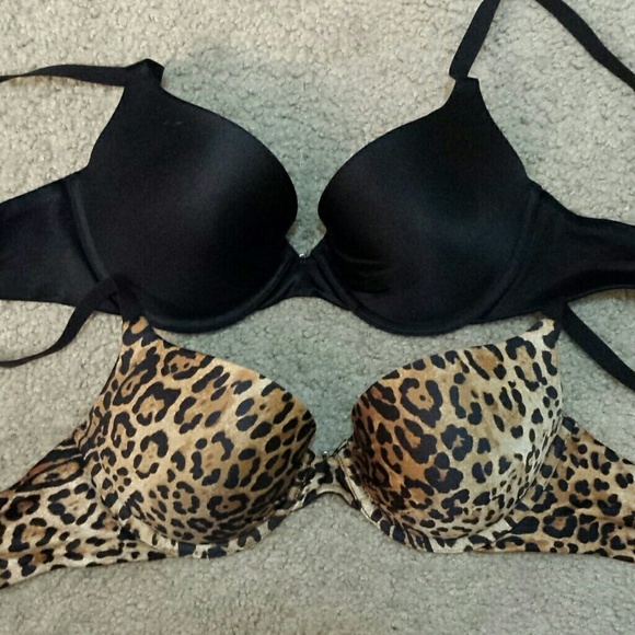 Black and leopard push up bra size 34 d