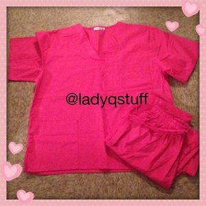 2pc. Fushcia Pink Scrub Set