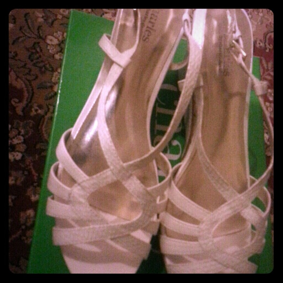 White Strappy wedge