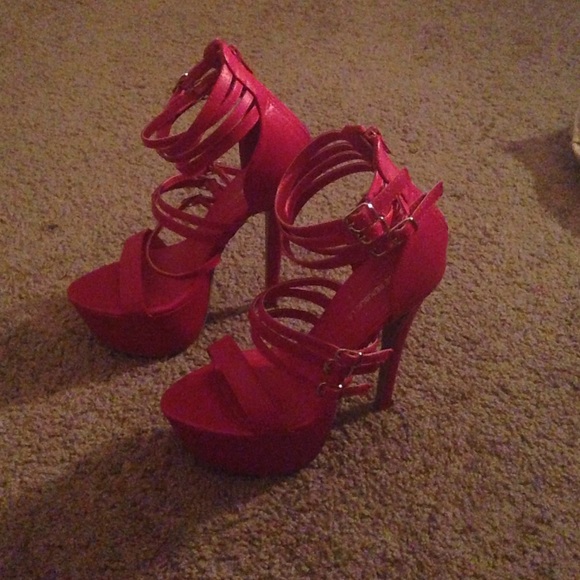 stripper heels red