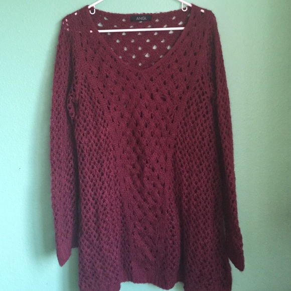 ANGL burgundy sweater long sleeve very pretty