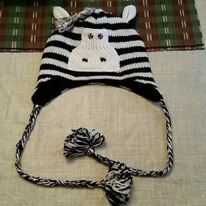 American Rag black/cream "cow" tie beanie