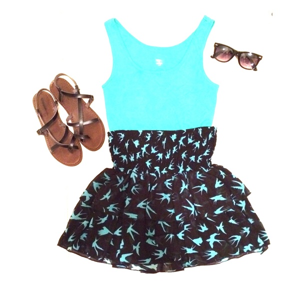 Xhilaration Dresses & Skirts - Bundle Xhilration Teal Skirt & Floral Merona skirt