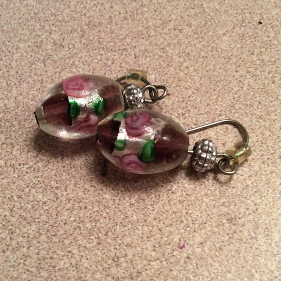 Charming Charlie's rose design dangle earrings