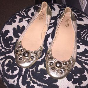 Coach flats in gold size 8.5