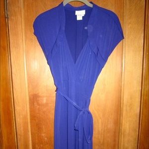 Donna Morgan Purple Faux Wrap Dress size 8