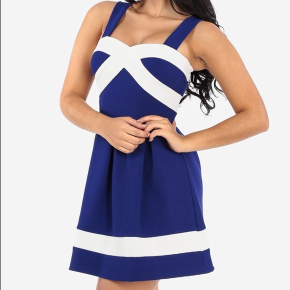 HPx2! Cute blue and white skater dress! - Picture 4 of 4