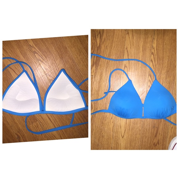 Blue push-up swim suit top