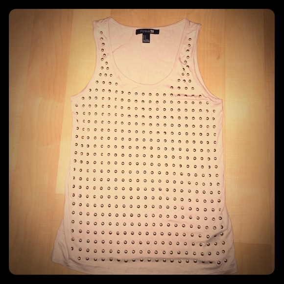 Forever 21 gold studded tank top size small