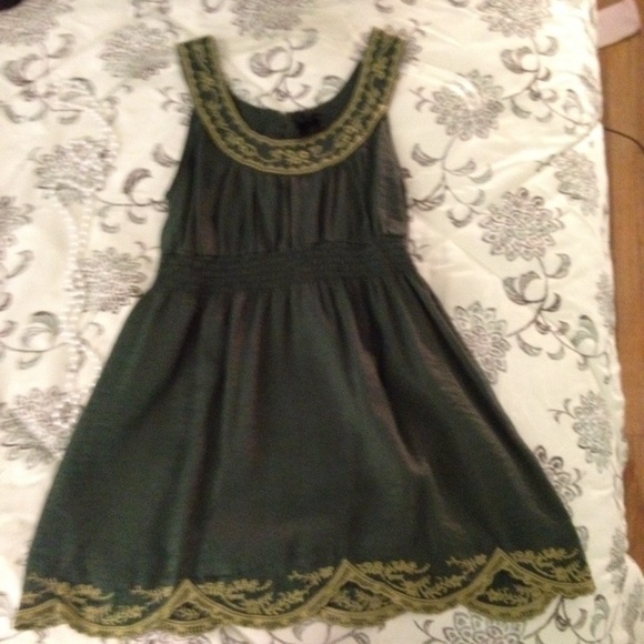 🍃Dark Green with gold Baby Doll Top Blouse🍃