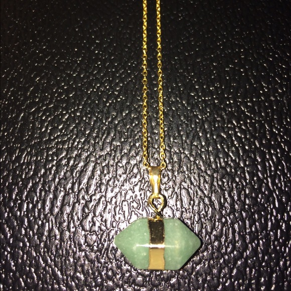 Gold Green Aventurine Necklace