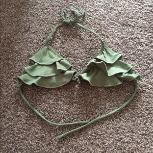 Sanlorenzo ruffle bikini top olive color