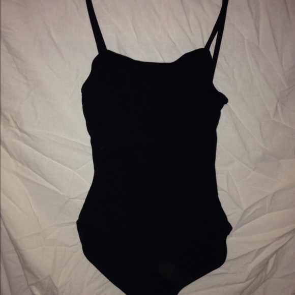 Black camisole leotard