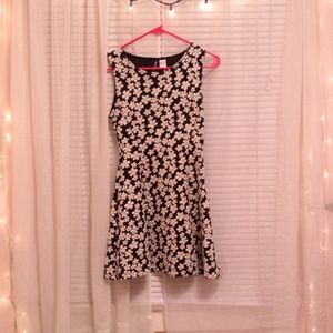 Black and White Floral Dress