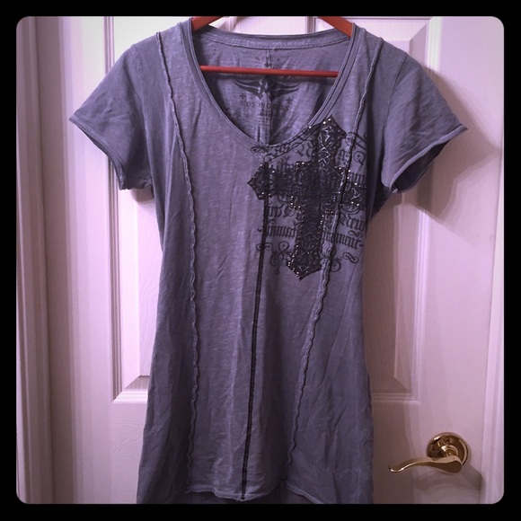 Gray Affliction V-Neck Tee