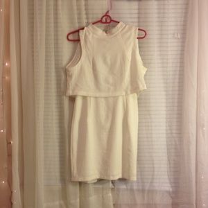 Forever 21 White Dress w/ attached overlaying top