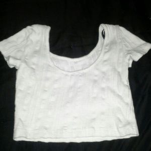 Forever 21 white knit crop top