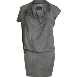 Final sale★All saint charcoal draping dress