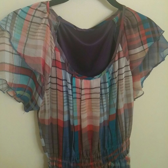 Reduced★Check pattern onepiece - Picture 3 of 3