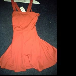 Short red cross back dress