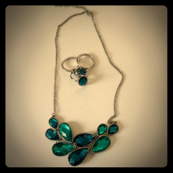 Turquoise color jewelry set!!